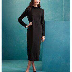 Eileen Fisher Black Midi Dress